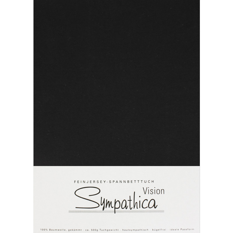 Sympathica Vision Jersey Bettlaken Schwarz