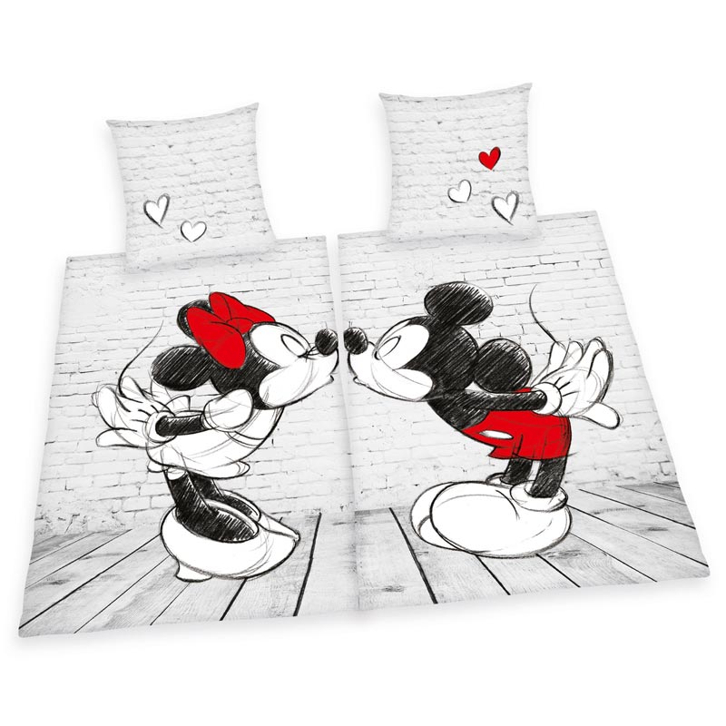 Herding Disney Mickey Mouse & Minnie Mouse Partnerbettwäsche