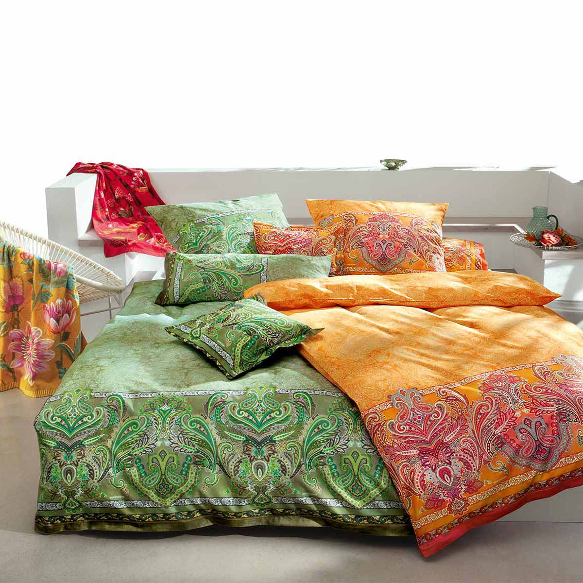 Bassetti Volterra Satin-Bettwäsche O2 orange